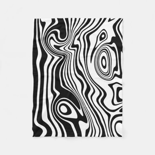 Zwart wit fleece deken (Voorkant)