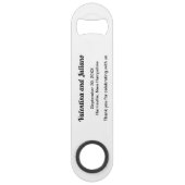 Zwart-wit flesopener voor bruiloften speed flessenopener (Voorkant)