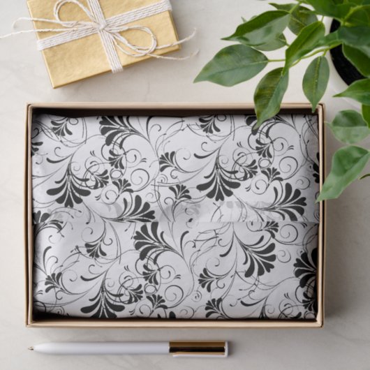 Zwart-wit flessenpatroon tissuepapier (Geschenk)