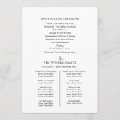 Zwart wit fleur de lis bruiloft bedankt programmakaart (Achterkant)