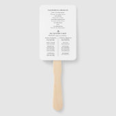 Zwart wit fleur de lis bruiloft programma bedankt handwaaier (Achterkant)