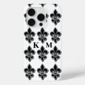 Zwart-wit Fleur De Lis Case-Mate iPhone Case (Achterkant)