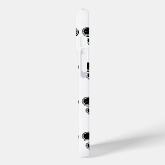 Zwart-wit Fleur De Lis Case-Mate iPhone Case (Achterkant / Links)