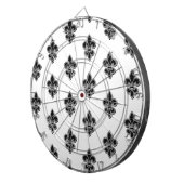 Zwart-wit Fleur De Lis Dartbord (Voorkant Rechts)