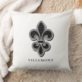 Zwart-wit Fleur De Lis Kussen