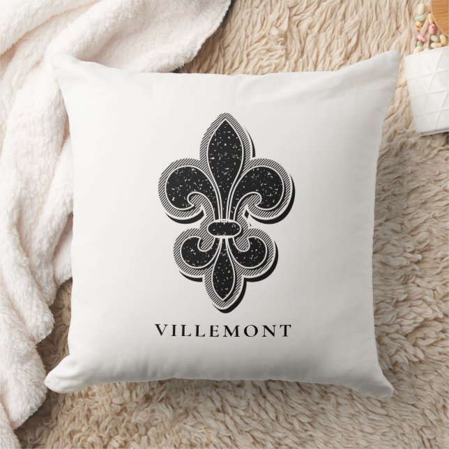 Zwart-wit Fleur De Lis Kussen (Deken)