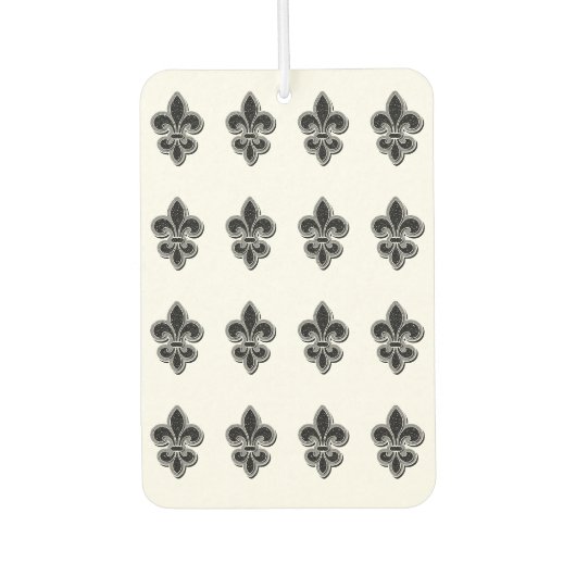 Zwart-wit Fleur De Lis Luchtverfrisser (Voorkant)