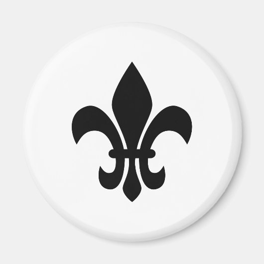 Zwart-wit Fleur de Lis Magneet (Voorkant)