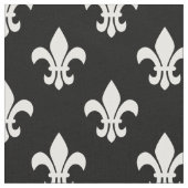 Zwart, wit Fleur De Lis patroon Stof (Close Up)