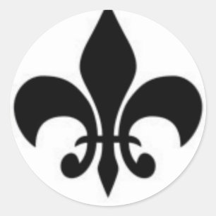 Zwart-wit Fleur de Lis Ronde Sticker