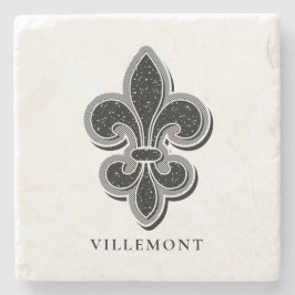 Zwart-wit Fleur De Lis Stenen Onderzetter
