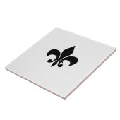 Zwart-wit Fleur de Lis Tegel Tegeltje (Zijkant)
