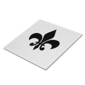 Zwart-wit Fleur de Lis Tegel Tegeltje (Zijkant)