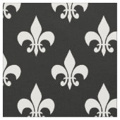 Zwart Wit Fleur-de-lis Textiel Stof (Close Up)