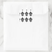 Zwart-wit Fleur De Lis Vierkante Sticker (Tas)