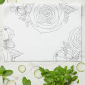 Zwart & wit floraal collectie theedoek (Gevouwen)