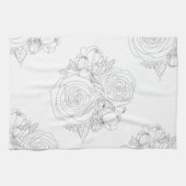 Zwart & wit floraal collectie theedoek (Horizontaal)