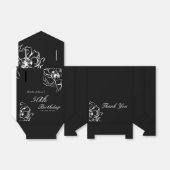 Zwart-wit Floral 50ste verjaardag Bedankdoosjes (Uitgevouwen)