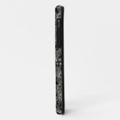 Zwart-wit Floral Damask-patroon Case-Mate iPhone Case (Achterkant/links)