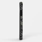 Zwart-wit Floral Damask-patroon Case-Mate iPhone Case (Achterkant/rechts)