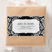 Zwart & Wit  Floral Design-Lable Sjabloon Etiket (Insitu)