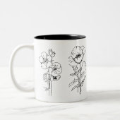 Zwart-wit Floral Design Mok (Links)