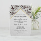 Zwart-wit, Floral en goudvormig, gerecycled papier Kaart (Staand voorkant)