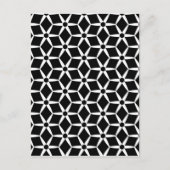 Zwart-wit Floral Geometric Pattern Briefkaart (Voorkant)