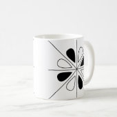 Zwart-wit Floral Geometric Pattern Koffiemok (Voorkant rechts)