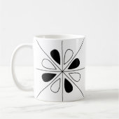 Zwart-wit Floral Geometric Pattern Koffiemok (Links)