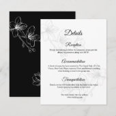 Zwart-wit Floral Line Art Enclosure Kaart (Voorkant / Achterkant)
