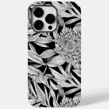 Zwart-wit Floral ontwerp voor telefoontas