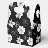 Zwart-wit Floral Patroon Bedankdoosjes (Geopend)