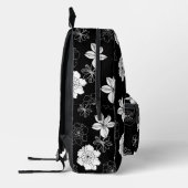 Zwart-wit Floral Patroon Bedrukte Rugzak (Links)