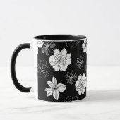 Zwart-wit Floral Patroon Mok (Links)