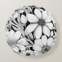 Zwart-wit Floral Patroon