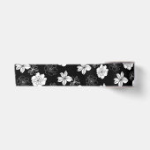 Zwart-wit Floral Patroon Satijnen Lint (Voorkant)