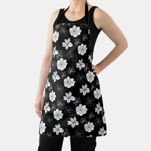 Zwart-wit Floral Patroon Schort (Insitu)