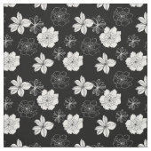 Zwart-wit Floral Patroon Stof (Swatch)