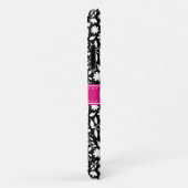 Zwart-wit Floral Pattern Roze Monogram Case-Mate iPhone Case (Achterkant/rechts)