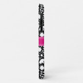Zwart-wit Floral Pattern Roze Monogram Case-Mate iPhone Case (Achterkant/links)