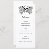Zwart-wit Floral schedel tattoo menu (Voorkant / Achterkant)