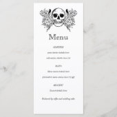 Zwart-wit Floral schedel tattoo menu (Voorkant)