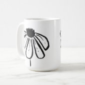 Zwart-wit Flower mok (Voorkant links)