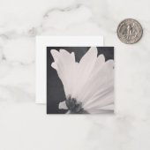 Zwart-wit Flower Note Kaart met Blank Side Notitiekaartje (Voorkant / Achterkant in situ)