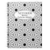 Zwart-wit Flower Notitieboek (Voorkant)