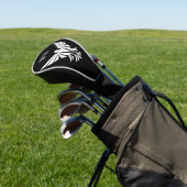 Zwart-wit Flying Bald Eagle Monogram Initiaal Golfheadcover (Insitu)