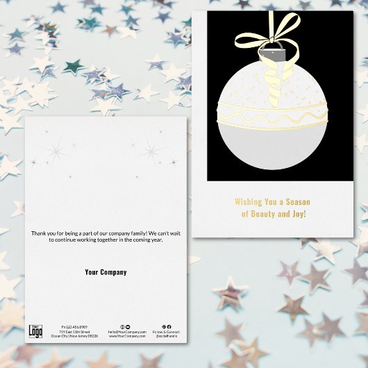 Zwart-wit Folie accenten Zakelijke vakantie Kaart