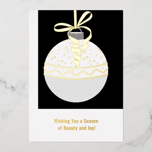 Zwart-wit Folie accenten Zakelijke vakantie Kaart (Voorkant)