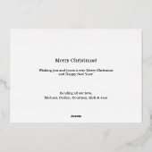 Zwart-wit Folie Funny Merry and Bright Folie Uitnodiging (Achterkant)